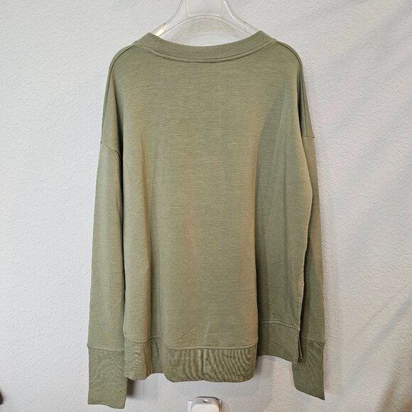 *NWT* Small Green Athleta Coaster Luxe Sweatshirt - "Relaxed with room to move" - Picture 2 of 9